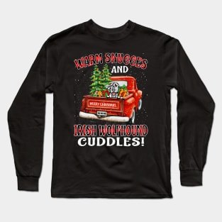 Warm Snuggles And Irish Wolfhound Cuddles Ugly Christmas Sweater Long Sleeve T-Shirt